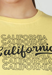 Ladies Crop T Shirt - Yellow