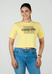 Ladies Crop T Shirt - Yellow