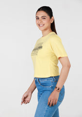 Ladies Crop T Shirt - Yellow