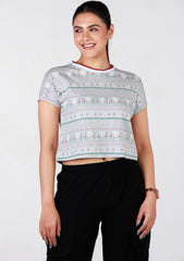 Ladies Crop Mini Printed Pattern