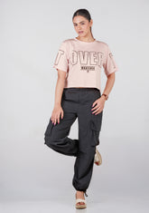 Ladies Crop T Shirt - Pink