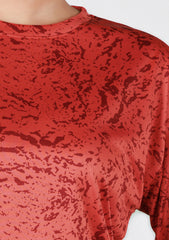 Ladies Crop Fi Sleeve T Shirt - Red