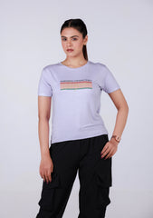 Short-Length T-Shirt - Light Lavander
