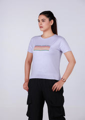 Short-Length T-Shirt - Light Lavander