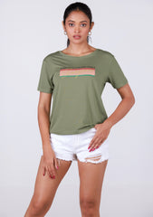 Short-Length T-Shirt - Light Pista Green