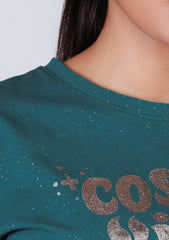 Short-Length T-Shirt - Teal Blue