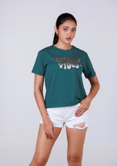 Short-Length T-Shirt - Teal Blue