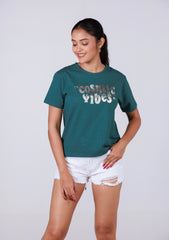 Short-Length T-Shirt - Teal Blue