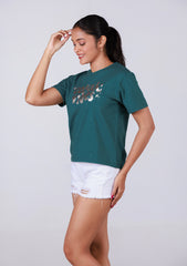 Short-Length T-Shirt - Teal Blue