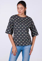 Ladies Drop Shoulder T Shirt - Grey