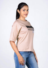 Ladies Drop Shoulder T Shirt - Rose Gold
