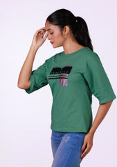 Ladies Drop Shoulder T Shirt - Green