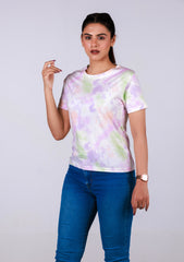 Short-Length T-Shirt - Multi Colour Tie Dye
