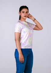 Short-Length T-Shirt - Multi Colour Tie Dye