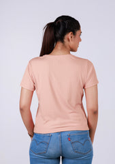 Ladies Crop V-Neck T-Shirt