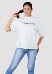 Ladies Over Size T-Shirt- White