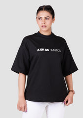Ladies Over Size T-Shirt- Black
