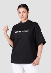 Ladies Over Size T-Shirt- Black