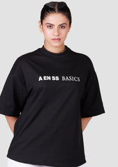 Ladies Over Size T-Shirt- Black