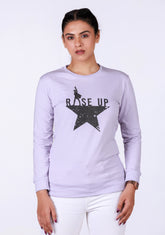 Ladies Long Sleeve Top - Light Lavender