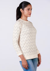 Ladies Long Sleeve Top - Beige