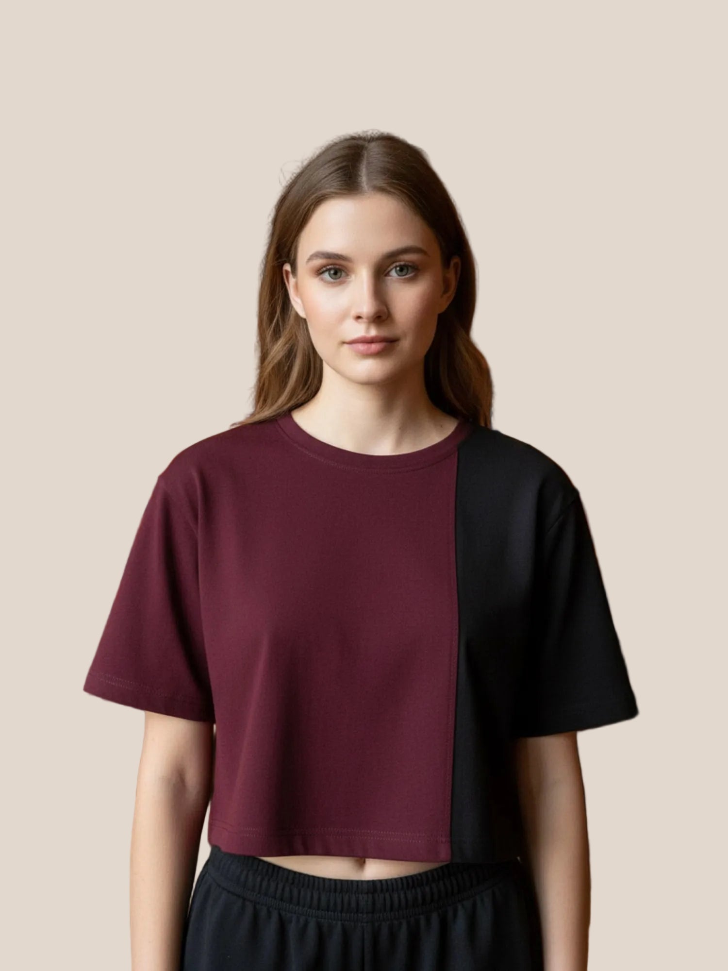 PRIMIUM CROP TSHIRT WITH DROP SHOLDER