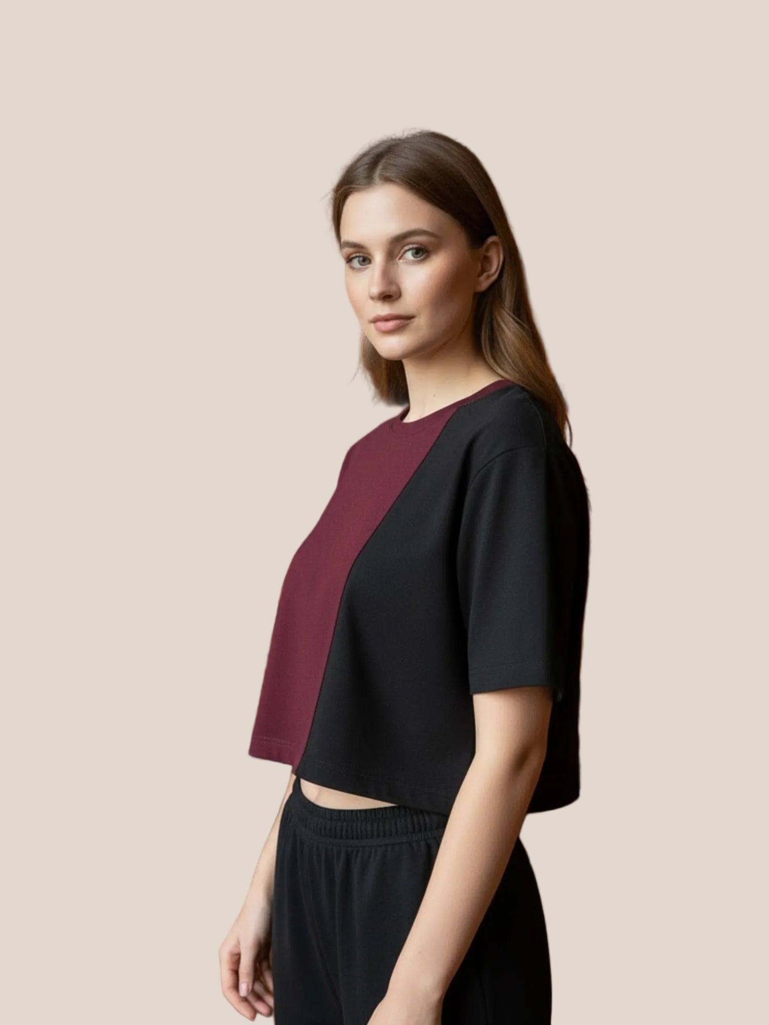 PRIMIUM CROP TSHIRT WITH DROP SHOLDER