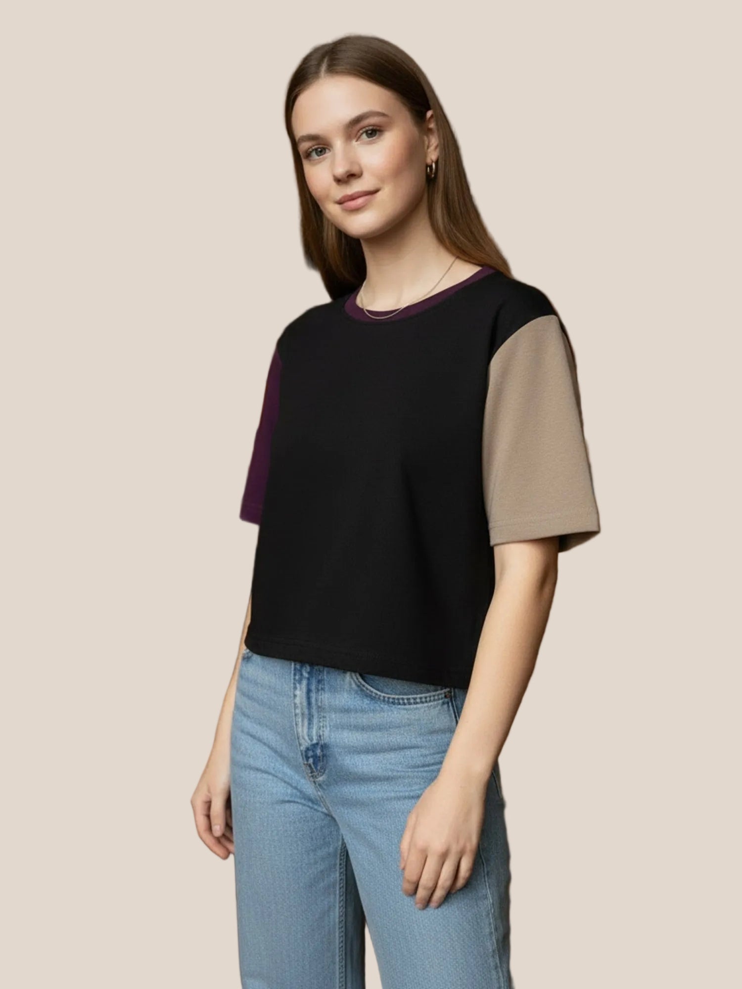 PRIMIUM CROP TSHIRT WITH DROP SHOLDER