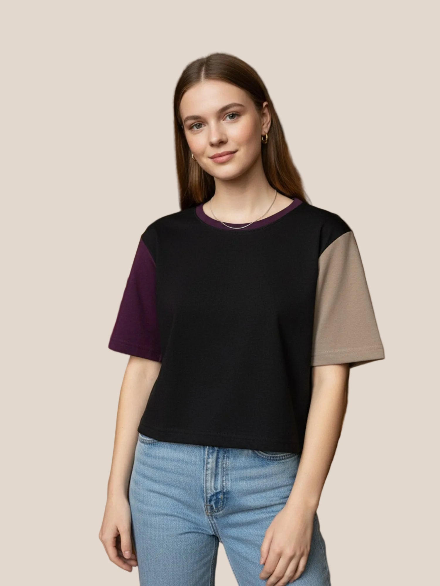PRIMIUM CROP TSHIRT WITH DROP SHOLDER