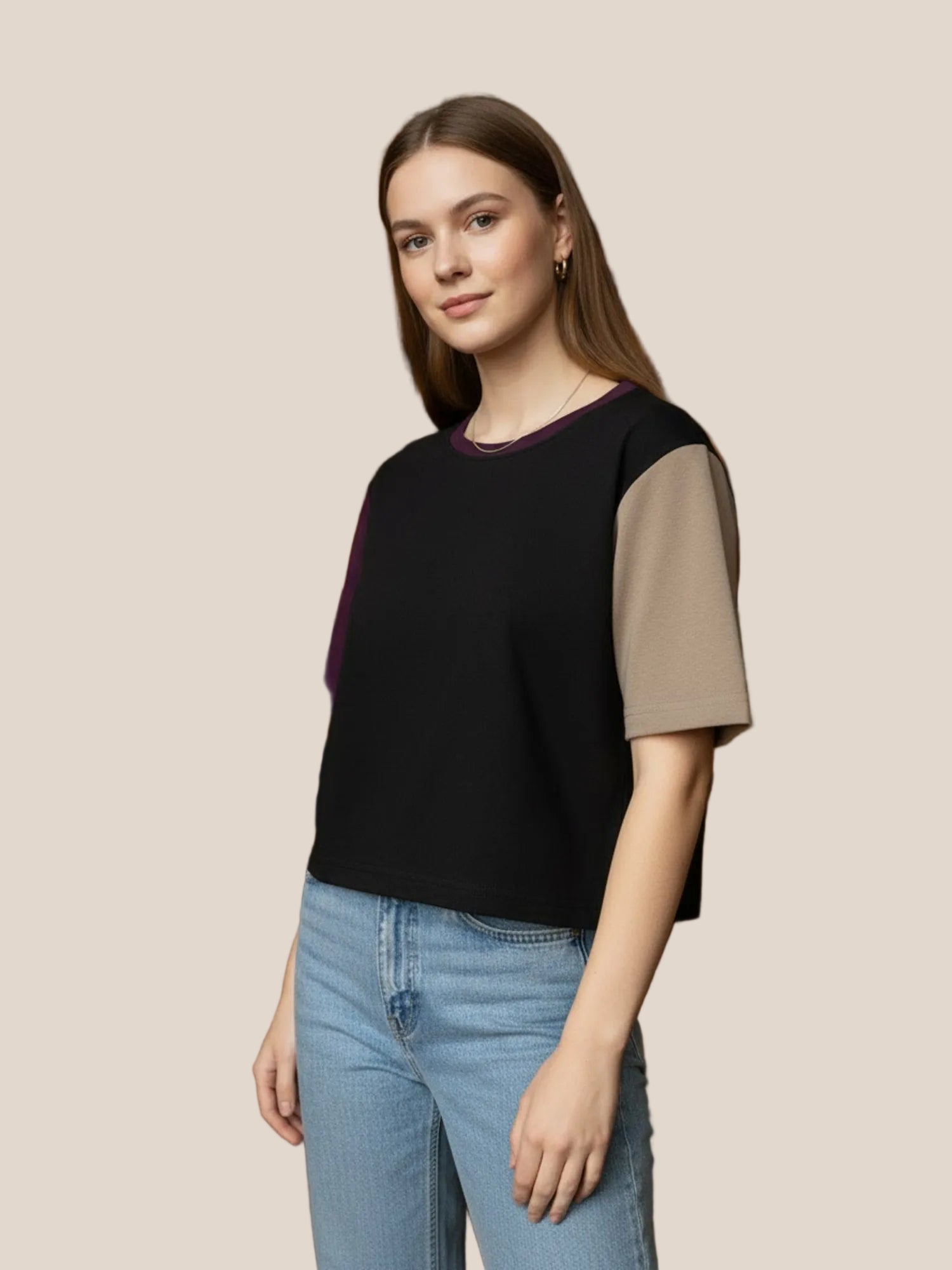 PRIMIUM CROP TSHIRT WITH DROP SHOLDER