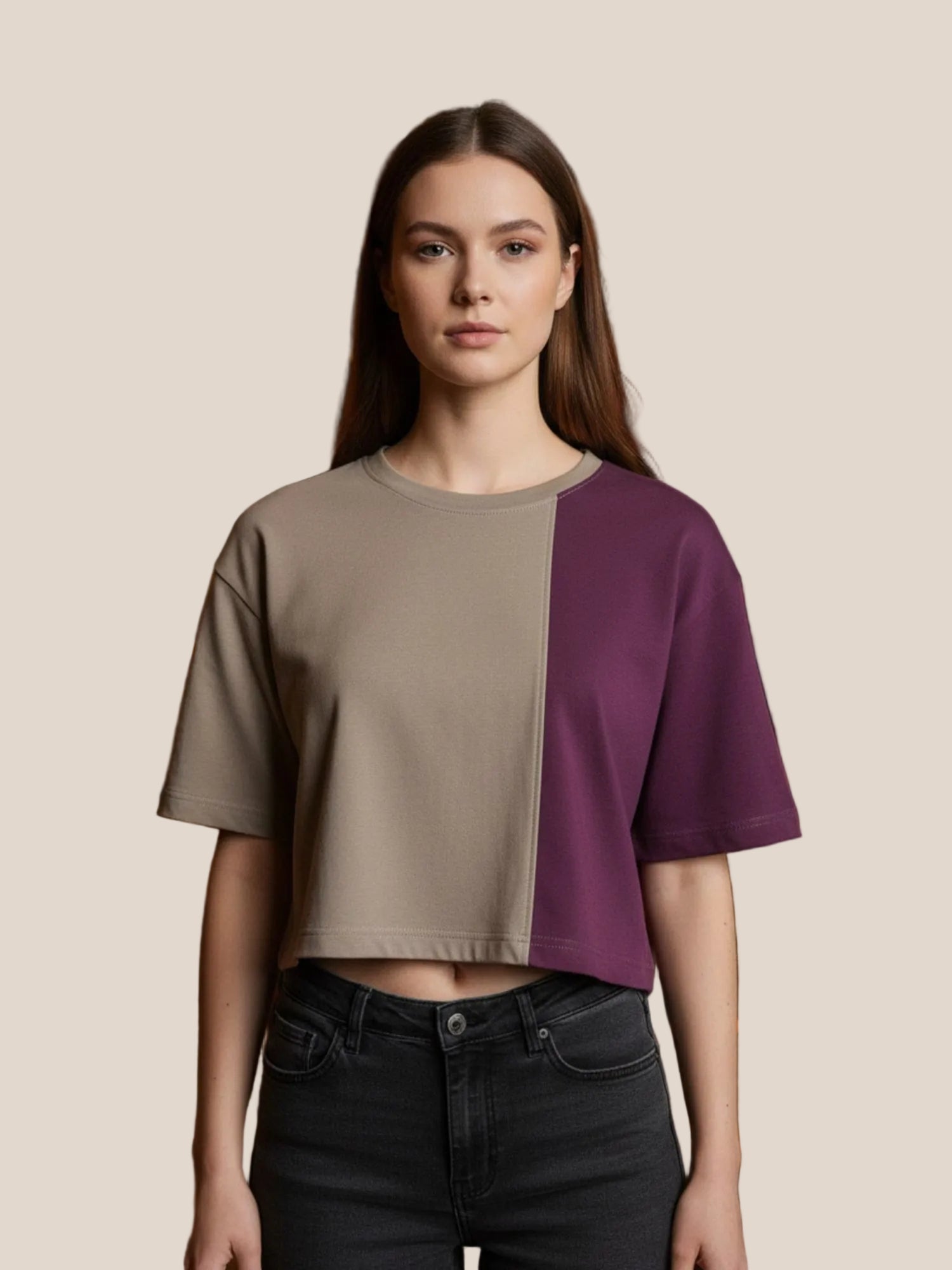 PRIMIUM CROP TSHIRT WITH DROP SHOLDER