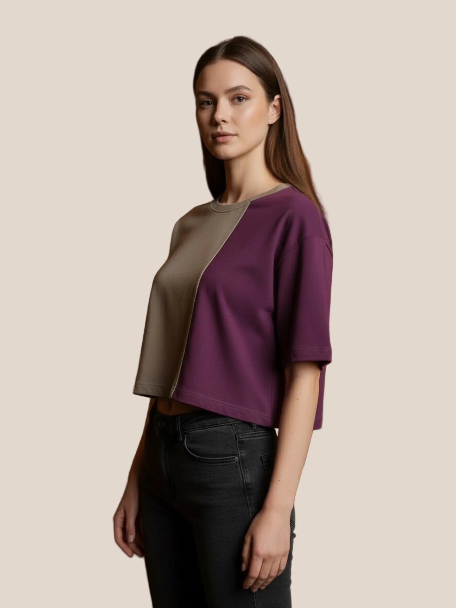 PRIMIUM CROP TSHIRT WITH DROP SHOLDER
