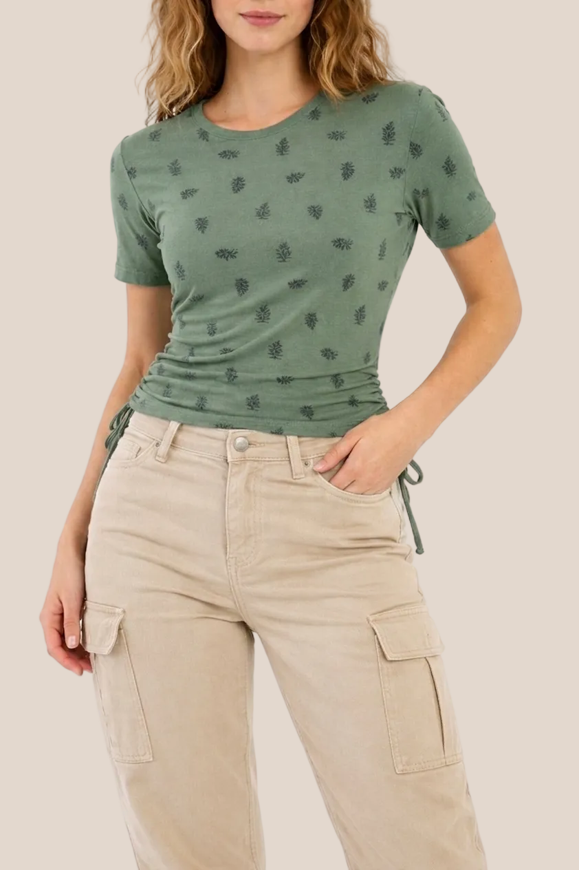 primium tshirt adjustable side-knot tie