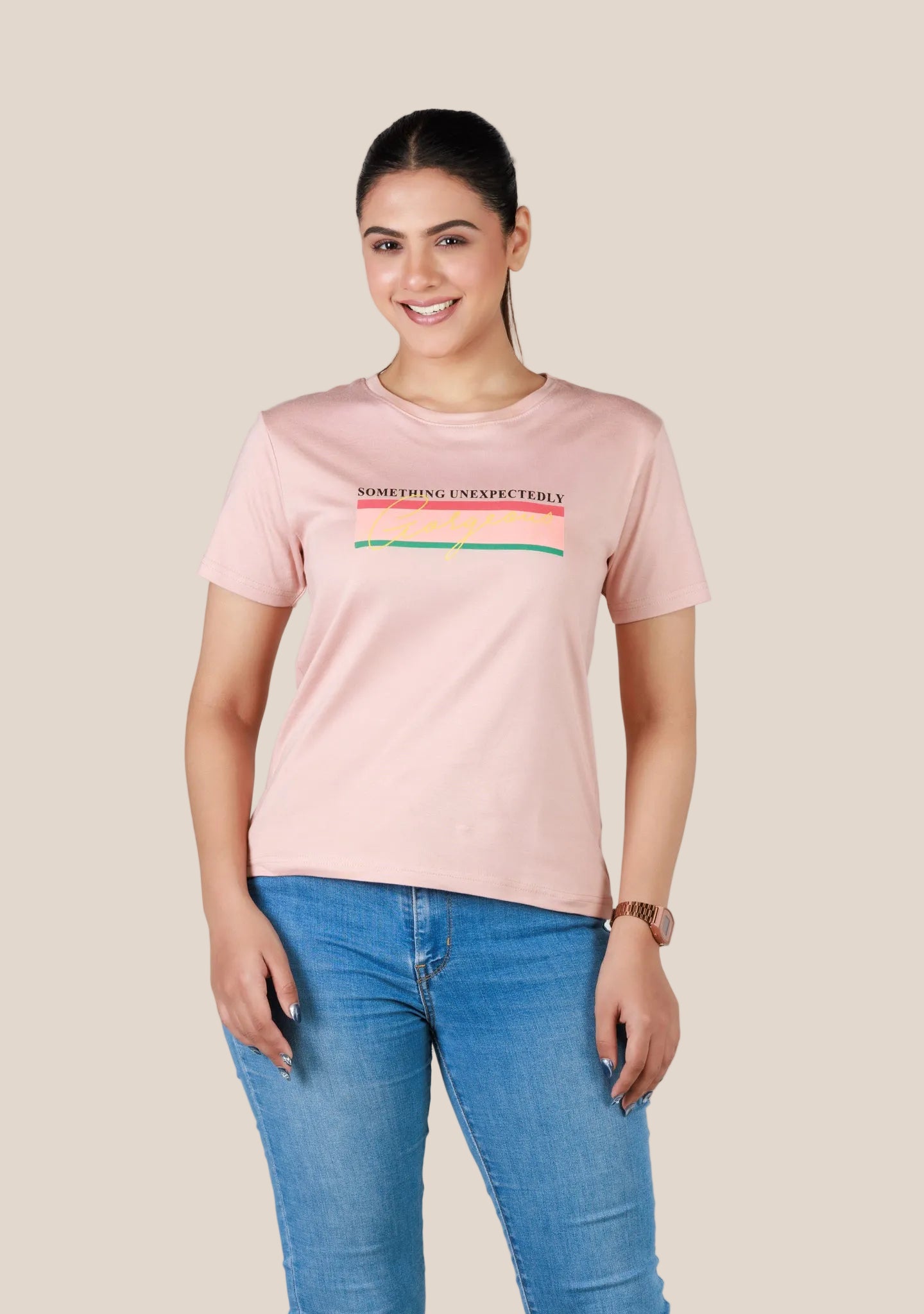 Short-Length T-Shirt - Rose Gold