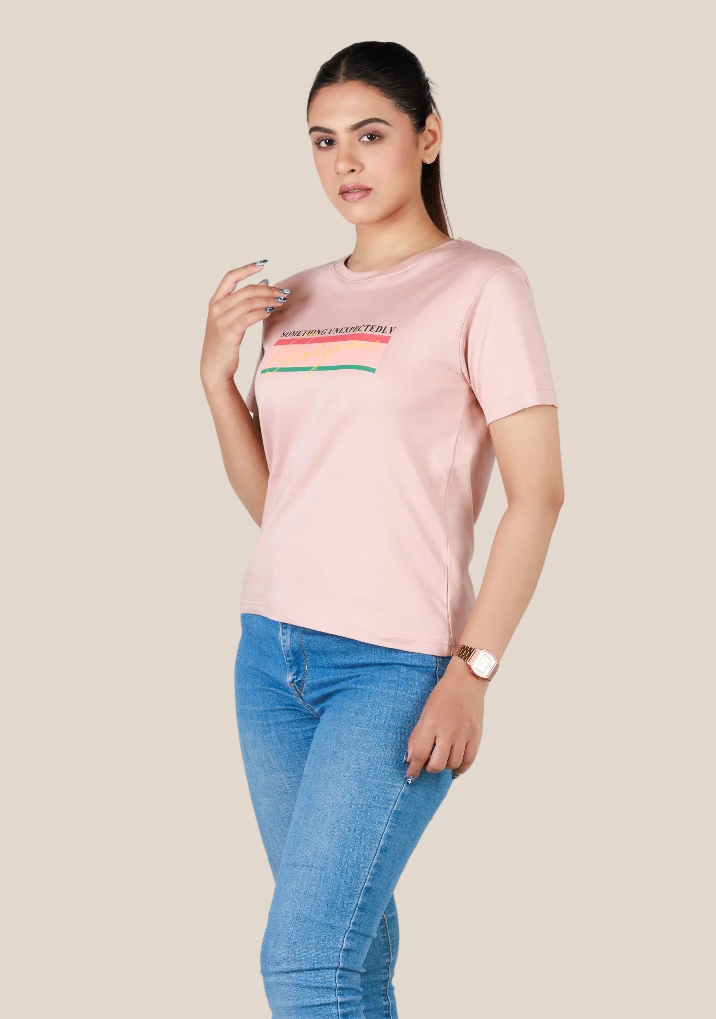 Short-Length T-Shirt - Rose Gold