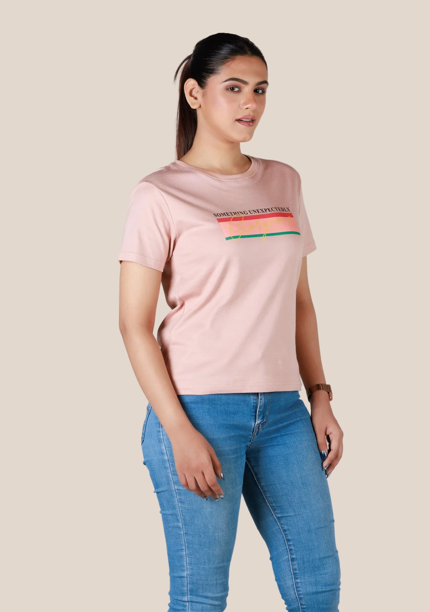 Short-Length T-Shirt - Rose Gold