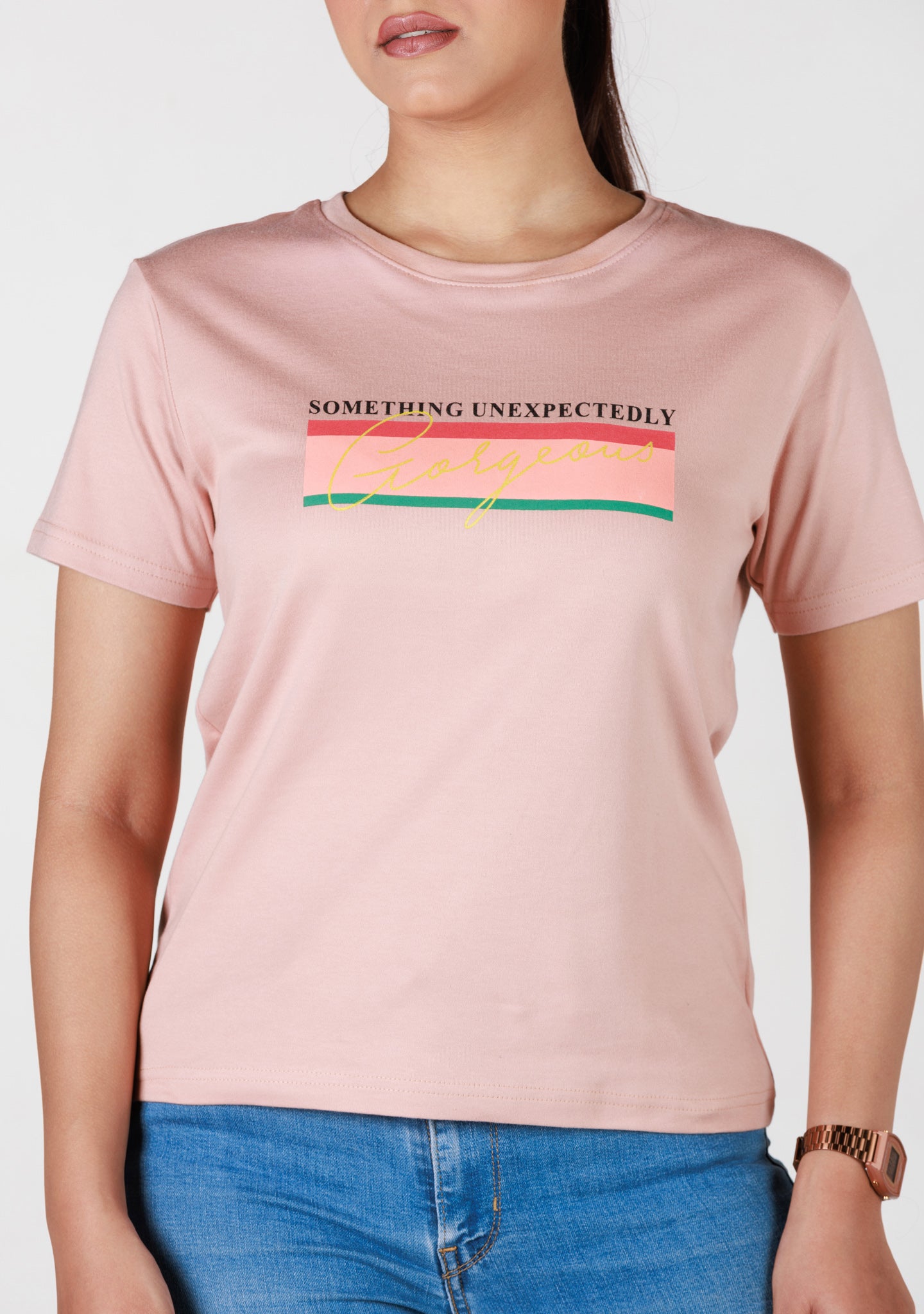 Short-Length T-Shirt - Rose Gold