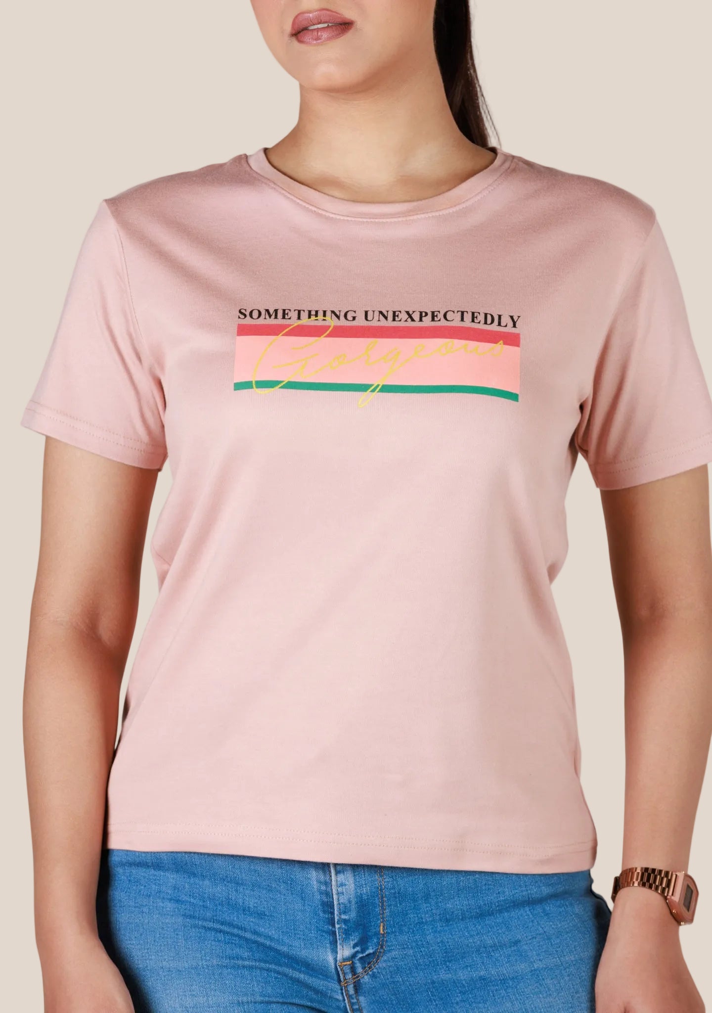 Short-Length T-Shirt - Rose Gold