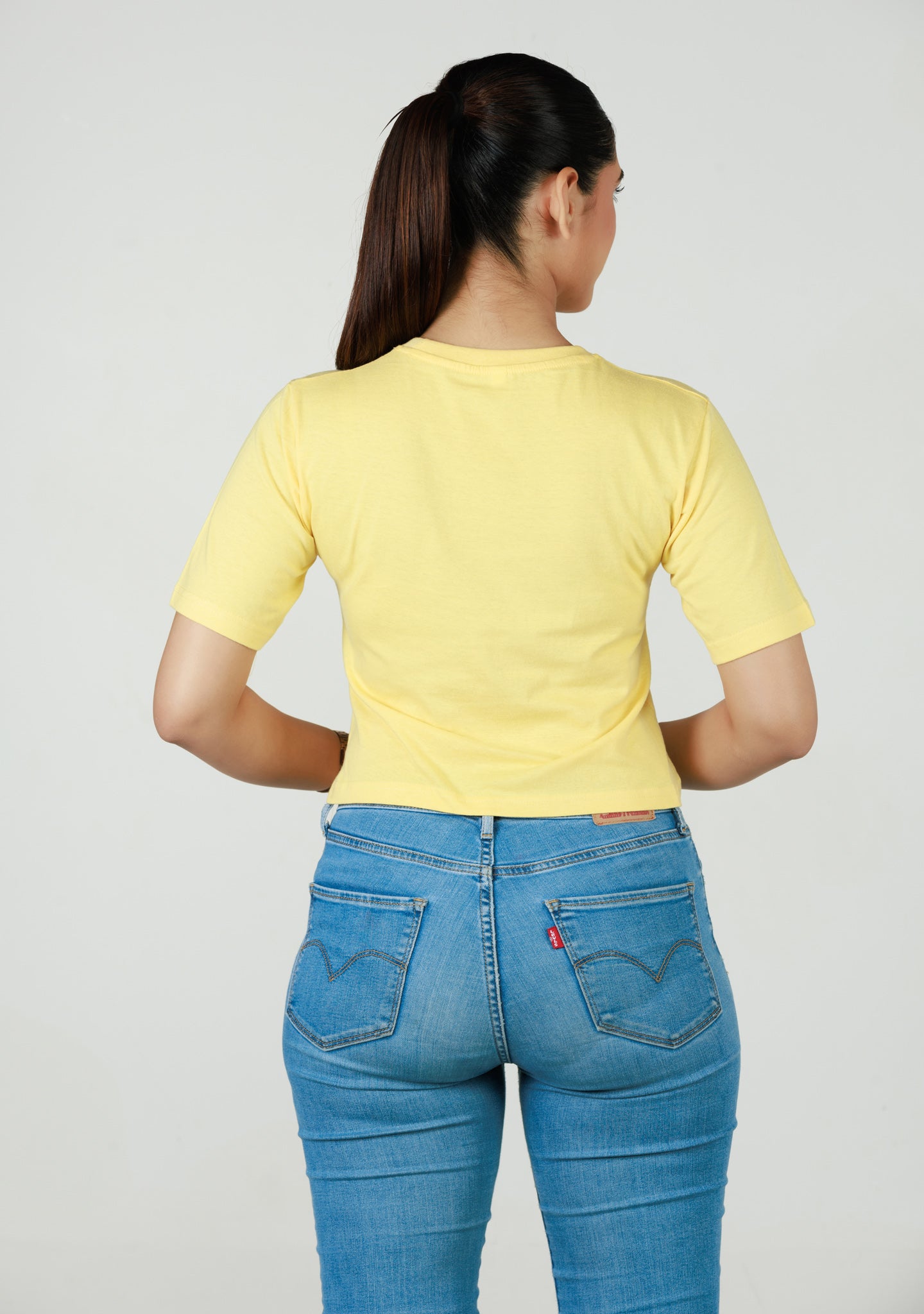 Ladies Crop T Shirt - Yellow