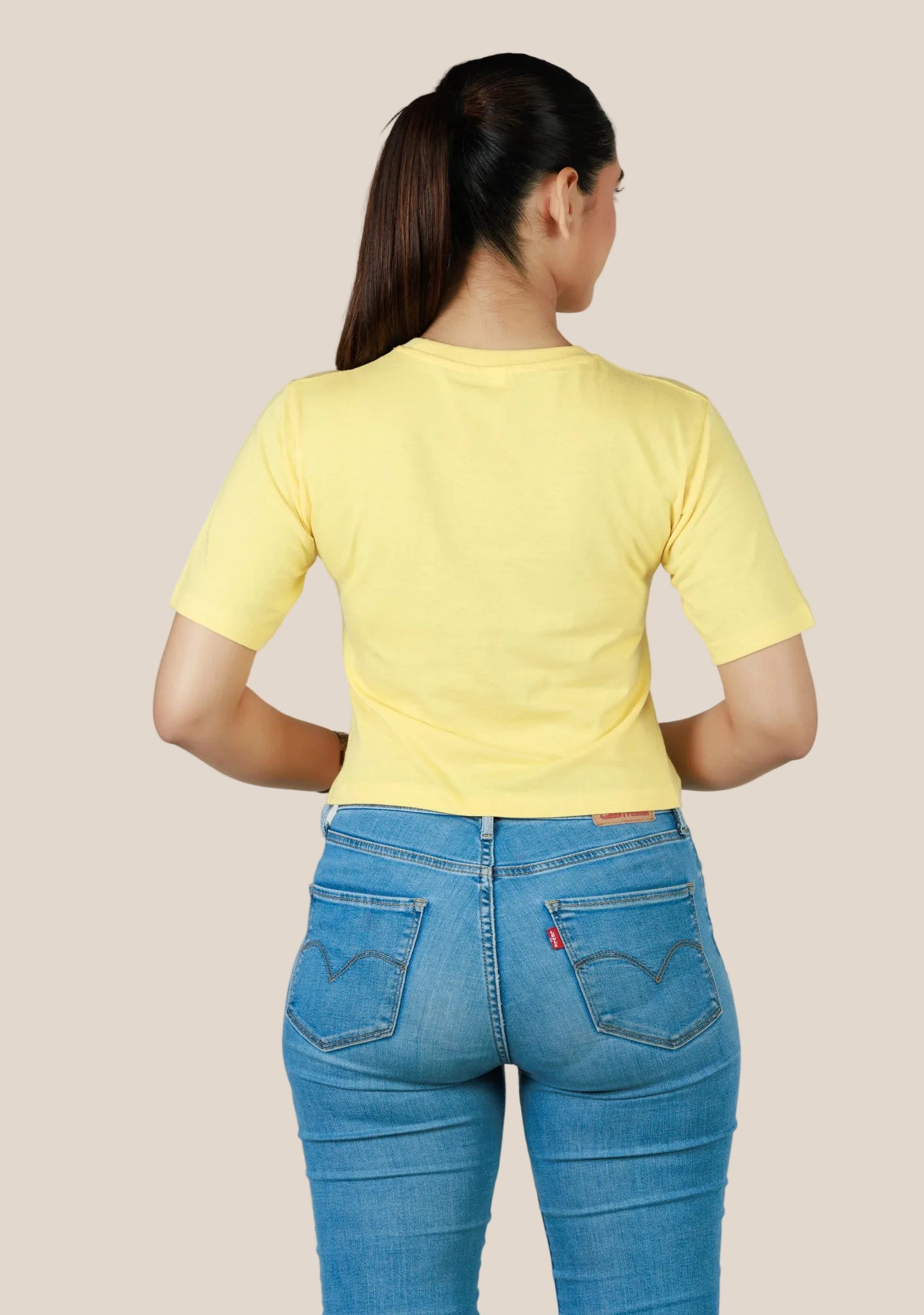 Ladies Crop T Shirt - Yellow