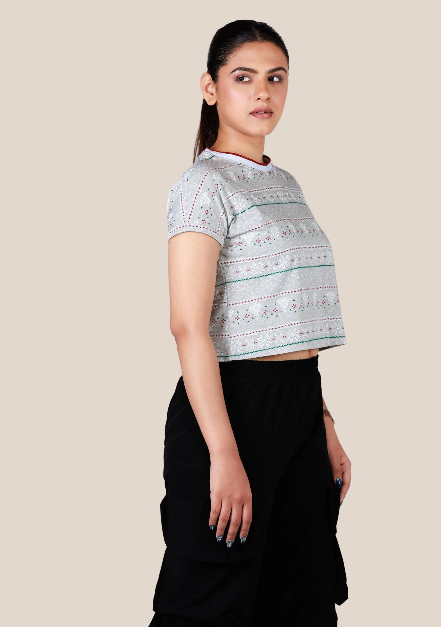 Ladies Crop Mini Printed Pattern