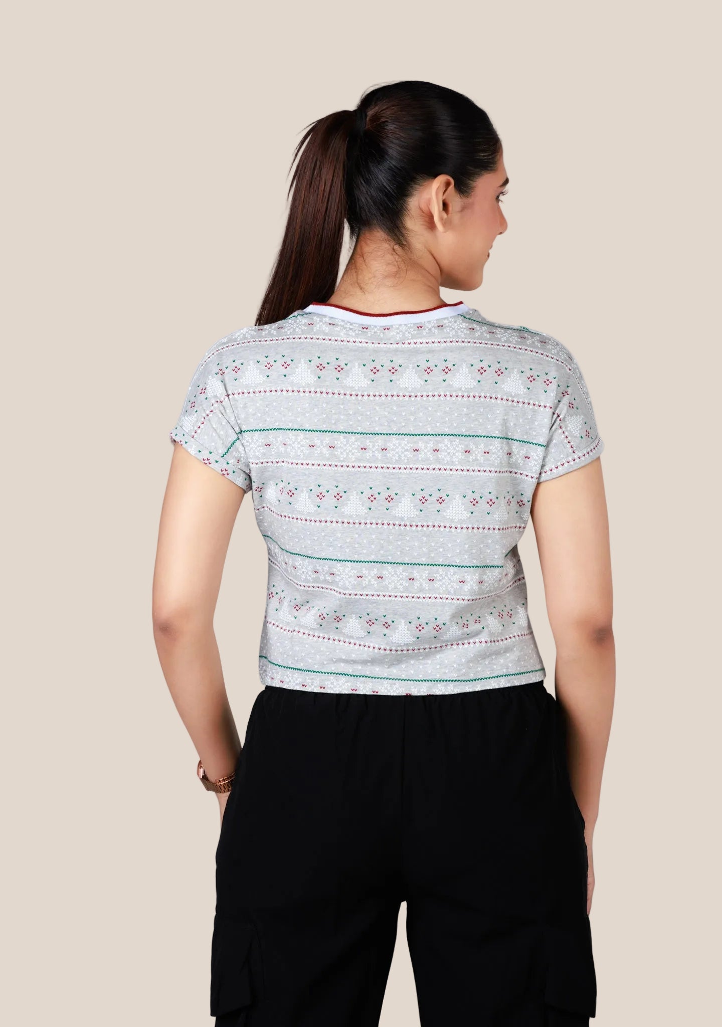 Ladies Crop Mini Printed Pattern