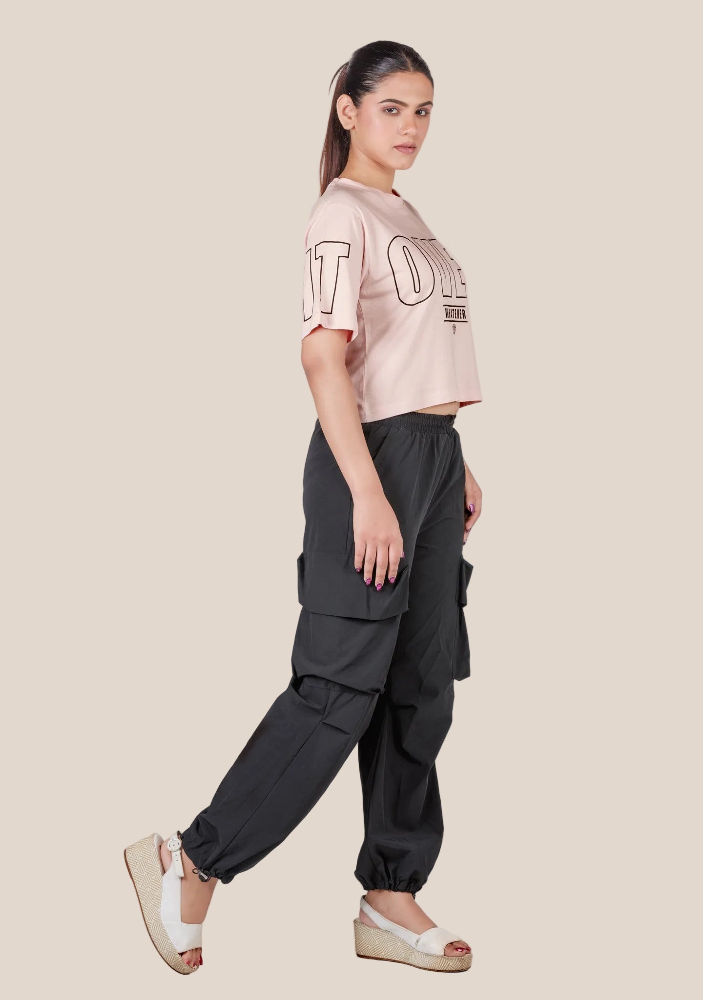 Ladies Crop T Shirt - Pink