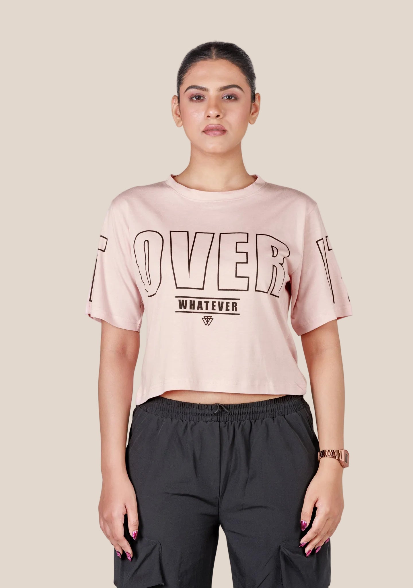 Ladies Crop T Shirt - Pink