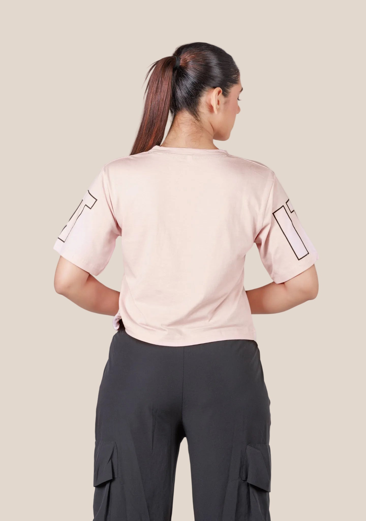 Ladies Crop T Shirt - Pink