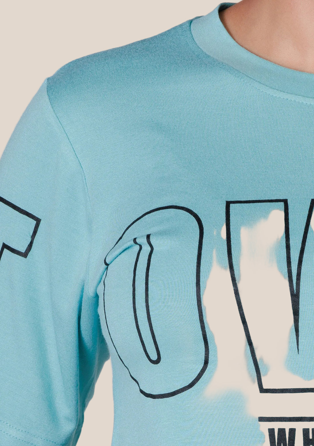 Ladies Crop T Shirt - Cyan