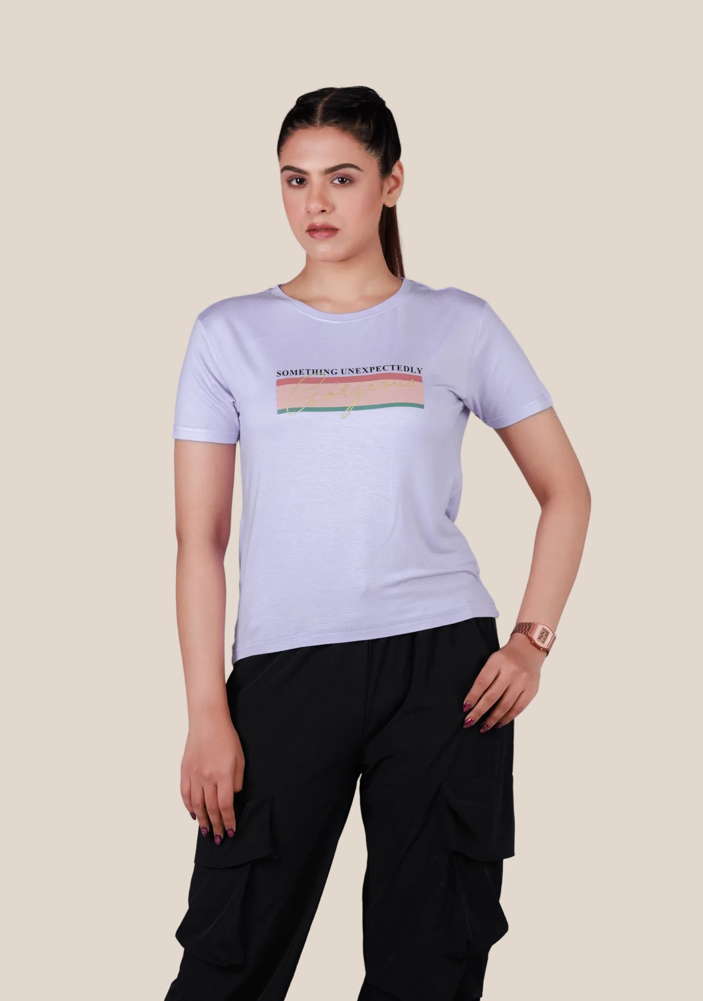 Short-Length T-Shirt - Light Lavander