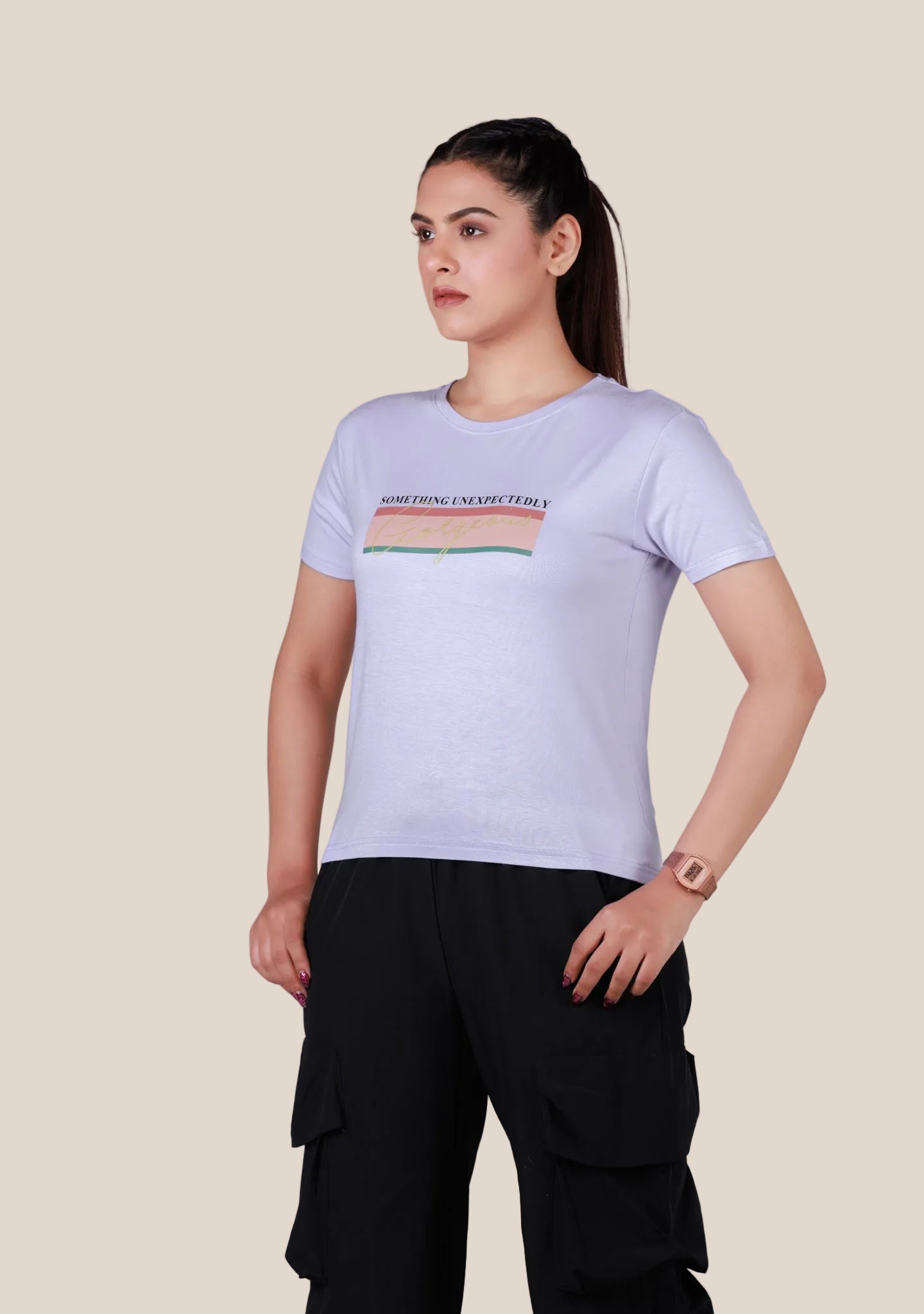 Short-Length T-Shirt - Light Lavander