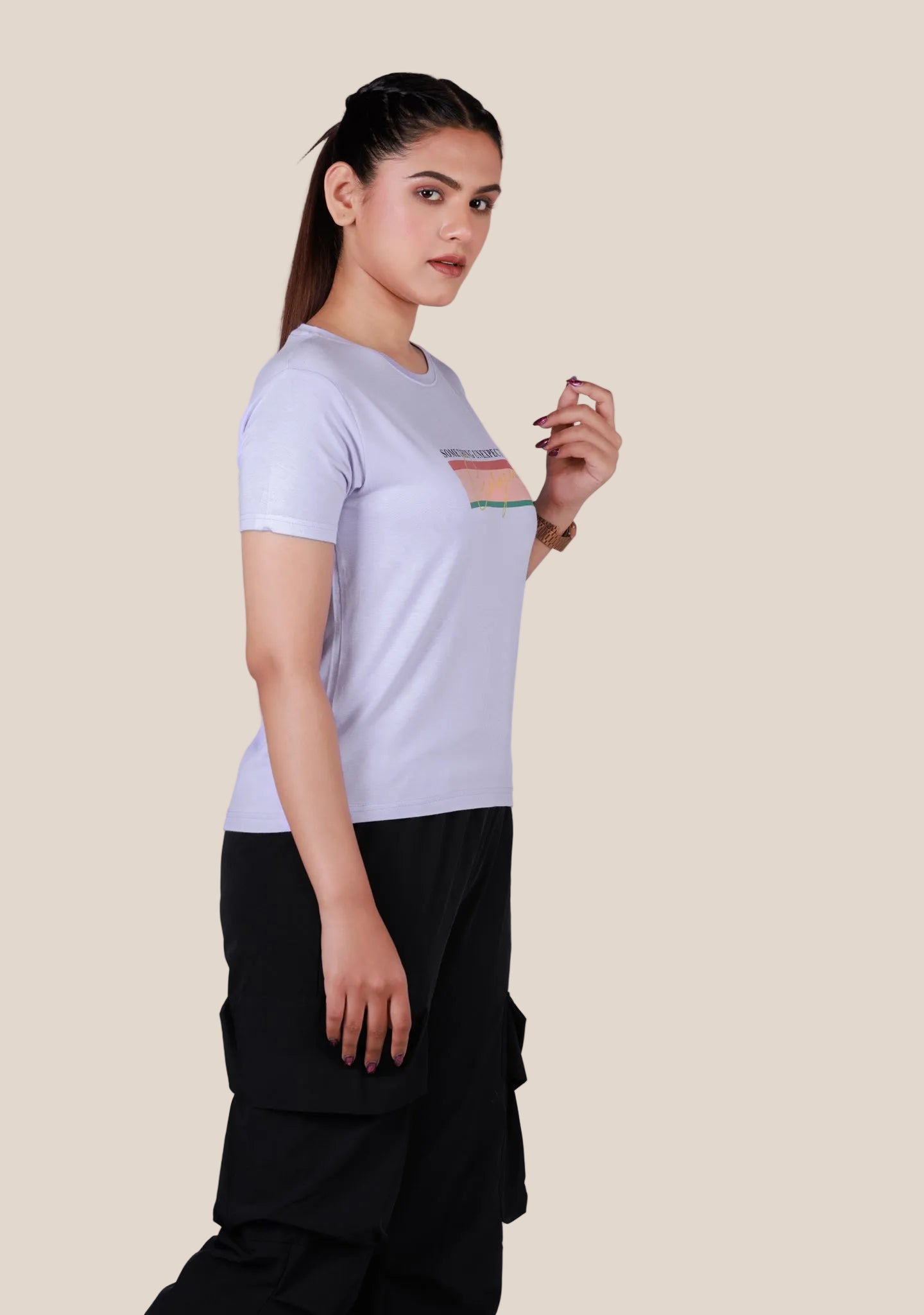 Short-Length T-Shirt - Light Lavander