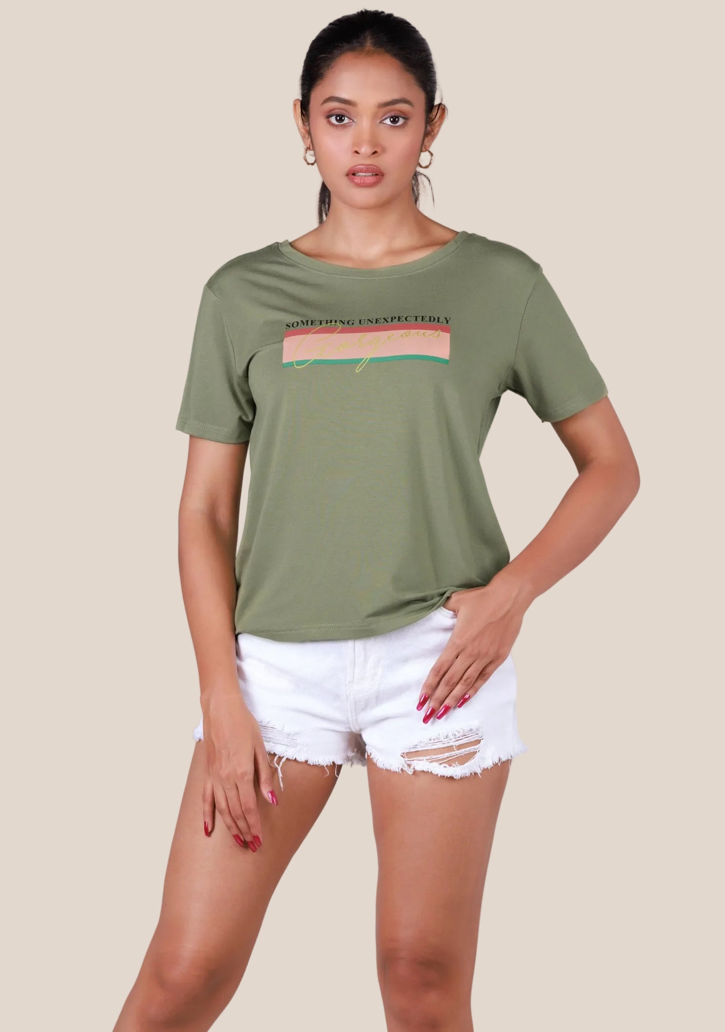 Short-Length T-Shirt - Light Pista Green